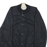 LONGHI Mens Black Reversible Cotton Blend Button Jacket XL Plain Stylish