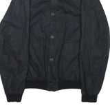 LONGHI Mens Black Reversible Cotton Blend Button Jacket XL Plain Stylish