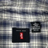 Levis Checked Flannel Shirt - XL Blue Cotton
