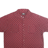 KNIGHTSBRIDGE Mens Red Patterned Cotton Shirt XL Short Sleeve Casual Summer