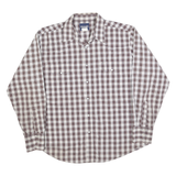 WRANGLER Mens Brown & White Check Shirt XL Casual Long Sleeve Button Cotton