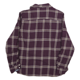 TOMMY HILFIGER Womens Maroon & Cream Check Shirt M Classic Cotton Blend Casual