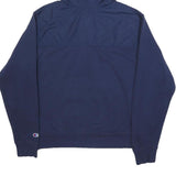 CHAMPION Mens Navy Blue Pullover Hoodie M Cotton Blend Half Zip Hooded