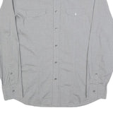 CALVIN KLEIN Mens Grey Shirt L Button Front Cotton Blend Long Sleeve Casual