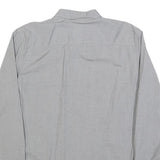 CALVIN KLEIN Mens Grey Shirt L Button Front Cotton Blend Long Sleeve Casual