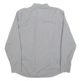 CALVIN KLEIN Mens Grey Shirt L Button Front Cotton Blend Long Sleeve Casual