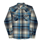 Levis Checked Flannel Shirt - Medium Blue Cotton