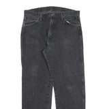 WRANGLER Mens Black Regular Straight Denim Raw Jeans W34 L32 Classic Style