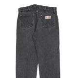 WRANGLER Mens Black Regular Straight Denim Raw Jeans W34 L32 Classic Style