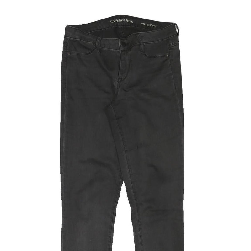 CALVIN KLEIN JEANS Womens Black Slim Skinny Denim Woven W30 L30 Stretch Zip