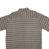 HONORS Mens Brown Pattern Rayon Shirt M Casual Button Front Short Sleeve