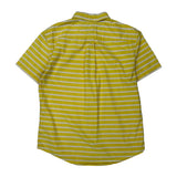 Tommy Hilfiger Striped Short Sleeve Shirt - Large Yellow Cotton