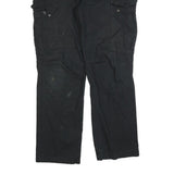DICKIES Mens Cotton Blend Black Regular Cargo Trousers W38 L34 Workwear Zip