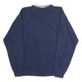 MORNING SUN Womens Navy Blue & White Floral Print Collar L Cotton Sweatshirt