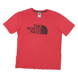 THE NORTH FACE Mens Red T-Shirt S Short Sleeve Crew Neck Logo Print Cotton Blend