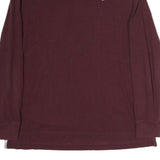 TOMMY HILFIGER Mens Maroon Long Sleeve Plain XL Cotton Classic Fit Polo Shirt