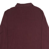 TOMMY HILFIGER Mens Maroon Long Sleeve Plain XL Cotton Classic Fit Polo Shirt
