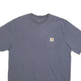 CARHARTT Mens Blue Pocket T-Shirt L Short Sleeve Crew Neck Cotton Blend Casual