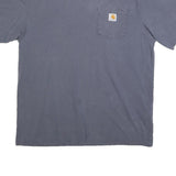 CARHARTT Mens Blue Pocket T-Shirt L Short Sleeve Crew Neck Cotton Blend Casual