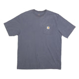 CARHARTT Mens Blue Pocket T-Shirt L Short Sleeve Crew Neck Cotton Blend Casual