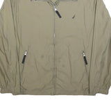 NAUTICA Mens Beige Zip Jacket M Polyester Plain Lightweight Casual
