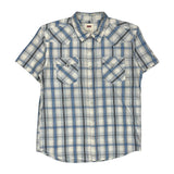 Levis Checked Short Sleeve Shirt - Large White Cotton