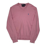 Polo By Ralph Lauren V-Neck Sweater - XL Pink Cotton