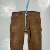 Dickies Double Knee Carpenter Pants - 36W 30L Brown Cotton
