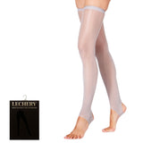 LECHERY® LUSTROUS SILKY SHINY STIRRUP THIGH HIGHS • GREY