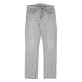 LEVI'S Mens Slim Light Grey Denim Jeans W32 L34 Zip Closure Classic Fit Casual