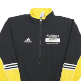 ADIDAS Mens Black & Yellow Track Jacket M Polyester Zip Logo Sport Casual
