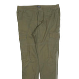 CHICOREE Womens Cotton Blend Slim Fit Cargo Green Trousers W32 L30 Side Stripe