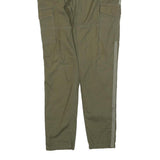 CHICOREE Womens Cotton Blend Slim Fit Cargo Green Trousers W32 L30 Side Stripe