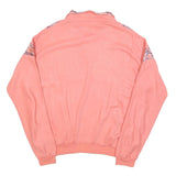 Womens Peach Pullover Sweatshirt L Cotton Blend Abstract Print 1/4 Zip Collar