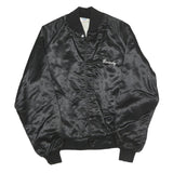 WESTARK Mens Black Satin Jacket M Polyester Button Closure Plain Casual Bomber