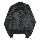 WESTARK Mens Black Satin Jacket M Polyester Button Closure Plain Casual Bomber