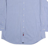 TOMMY HILFIGER Mens Blue Cotton Button-Down Shirt XL Classic Summer Look