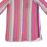 DKNY Womens Multicolour Stripe Shirt Dress Polyester Blend Knee Length 3/4