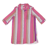DKNY Womens Multicolour Stripe Shirt Dress Polyester Blend Knee Length 3/4