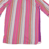DKNY Womens Multicolour Stripe Shirt Dress Polyester Blend Knee Length 3/4