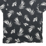 CALVIN KLEIN Mens Black & White Leaf Print Short Sleeve Polo Shirt L Casual