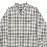 CHAPS RALPH LAUREN Mens White & Green Check Shirt XL Button-Down Collar Casual