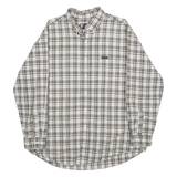CHAPS RALPH LAUREN Mens White & Green Check Shirt XL Button-Down Collar Casual