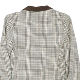 CAPPUCCINI Womens Beige & Brown Check Button Jacket M Wool Blend Tailored