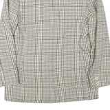 CAPPUCCINI Womens Beige & Brown Check Button Jacket M Wool Blend Tailored