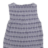 TOMMY HILFIGER Womens Blue Printed Sleeveless Round Neck Top S Polyester Blend