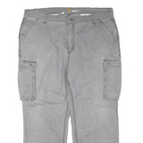 CARHARTT Mens Cotton Blend Grey Regular Straight Trousers W42 L30 Cargo Pockets