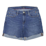TOMMY HILFIGER Womens Shorts Blue Denim Casual M W28 Folded Hem Pocket Details