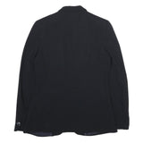 MAX MARA Womens Black Jacket UK 10 Polyester Blend Button Closure Plain Classic