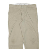 DICKIES Mens Beige Woven Cotton Blend Straight Classic Workwear Trousers W36 L30